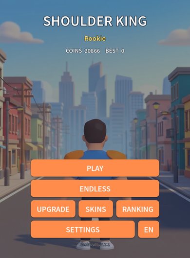 Main menu on a street backdrop